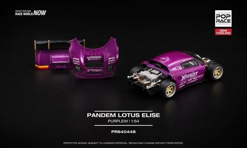  Mô hình xe PANDEM LOTUS ELISE PURPLE tỉ lệ 1:64 Poprace PR640448 