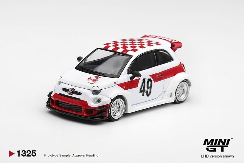  Mô hình xe Abarth 595 LB-WORKS x Abas Works 1000 TC Tribute bản card tỉ lệ 1:64 MiniGT MGT01325 