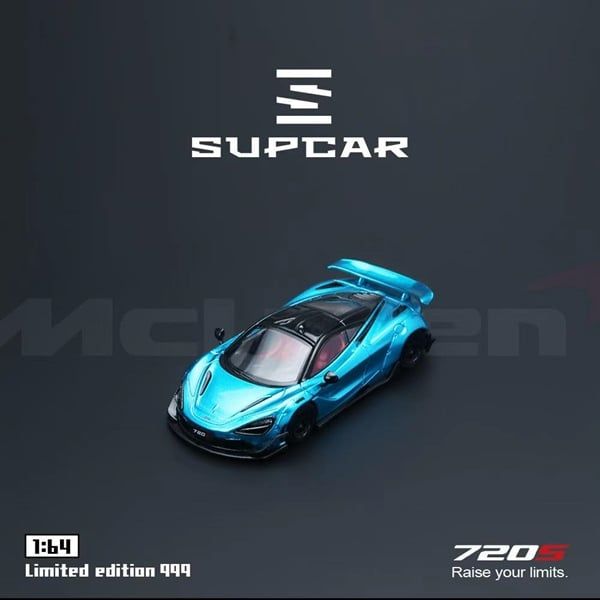  Mô hình xe McLaren 720S LBWK Bright Blue tỉ lệ 1:64 Supcar SC64045 