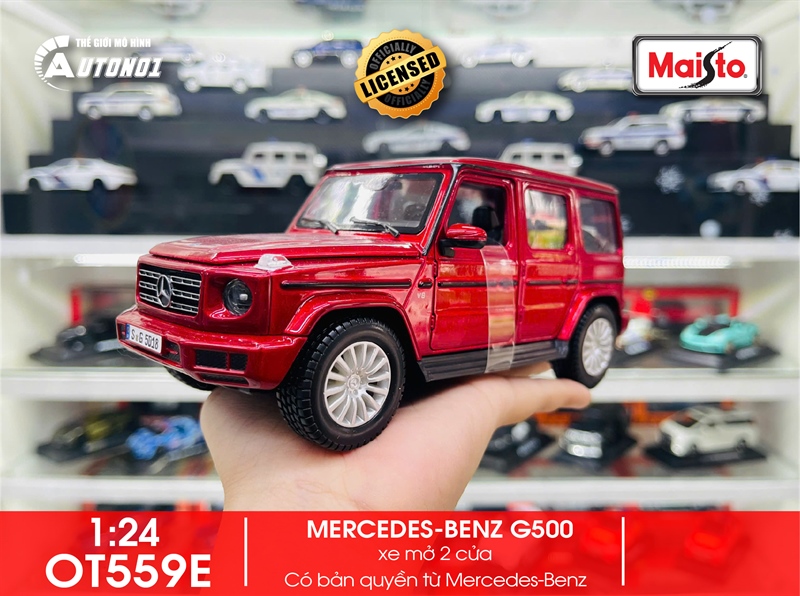  Mô hình xe Mercedes Benz G Class G500 2019 đánh lái được full open 1:25 Maisto OT559A 
