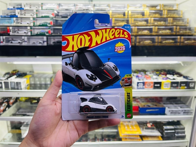  Mô hình xe Pagani Zonda Cinque Mainline - Exoticars (xe thật) Hotwheels kim loại có bản quyền chính hãng tỉ lệ 1:64 C4982-ML 