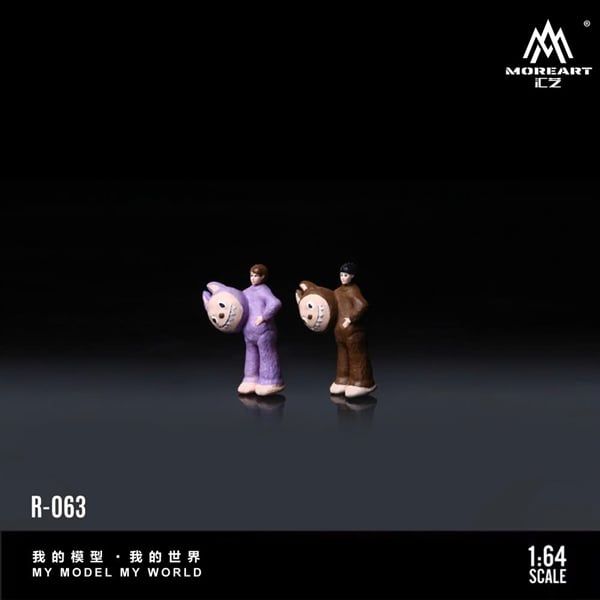  Mô hình nhân vật set 2 Labubu Simulation Resin Model tỉ lệ 1:64 MoreArt MO223063 