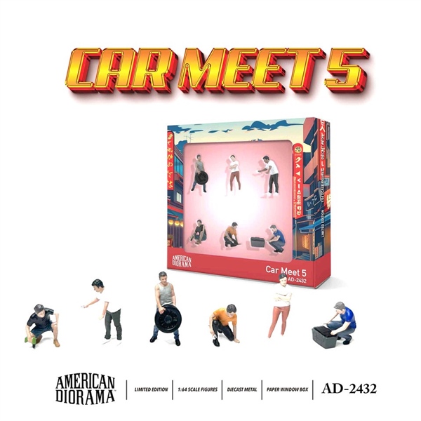  Set mô hình nhân vật figure Car Meet 5 bằng kim loại tỉ lệ 1:64 American Diorama AD-2432 