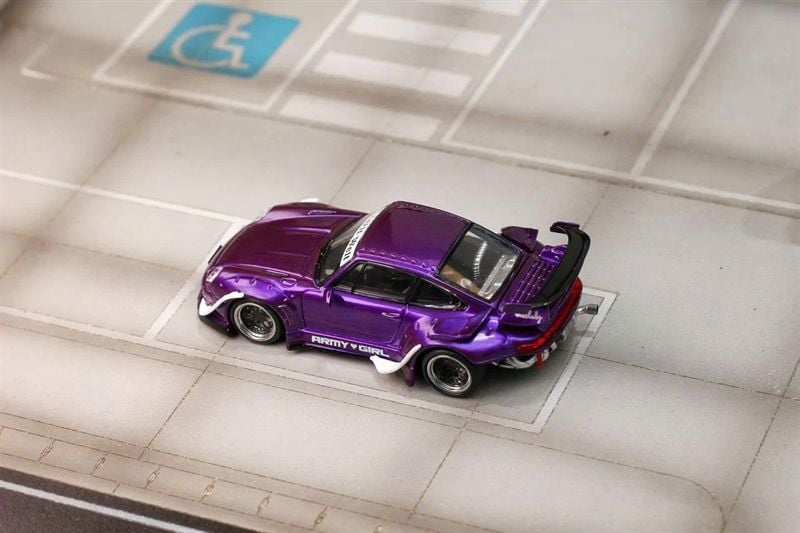  Mô hình xe Porsche RWB 993 Purple ARMY GIRL Street Weapon OT64522 