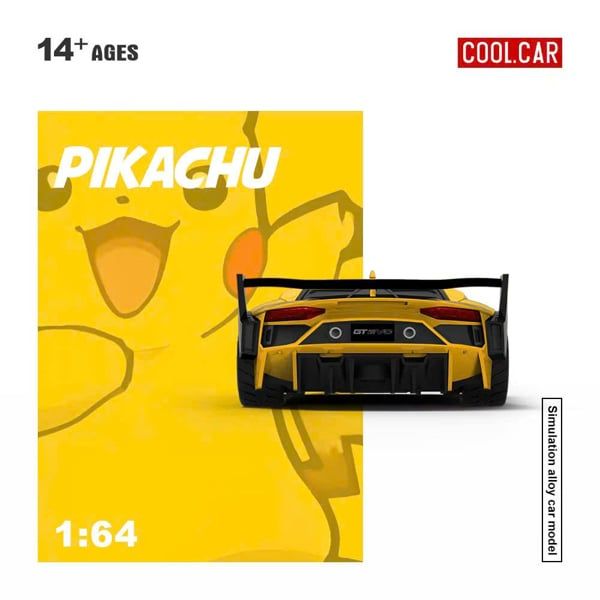  Mô hình xe Lamborghini GTEVO Pikachu Painted Die-Cast Car Model tỉ lệ 1:64 Cool car CC643833 