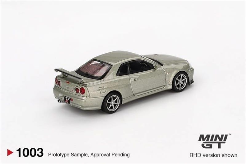  [Hàng Loose] Mô hình xe Nissan Skyline GT-R (R34) V-Spec II Nür Millenium Jade tỉ lệ 1:64 MiniGT MGT01003 