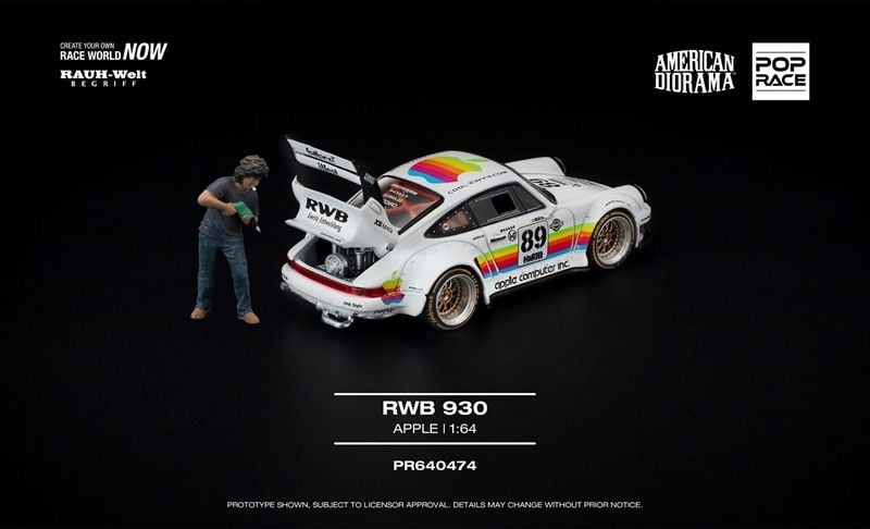  Mô hình xe Porsche RWB 930 Apple tỉ lệ 1:64 PopRace PR640474 