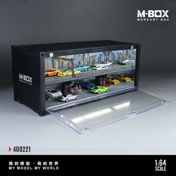  Hộp trưng bày container mô phỏng cầu vượt Overpass Simulation Model có đèn kích thước 38.7x16x16.5cm tỉ lệ 1:64 MoreArt box M-Box MB400221 