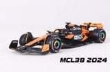  Mô hình xe đua F1 Formula 1 McLaren F1 MCL38 2024 hộp mica tỉ lệ 1:43 Bburago OT43029 