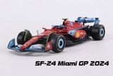  Mô hình xe đua F1 Formula Ferrari SF-24 Miami GP 2024 hộp mica tỉ lệ 1:43 Bburago OT43028 