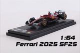  Mô hình xe đua F1 Formula 1 Scuderia Ferrari 2025 SF25 hộp mica tỉ lệ 1:64 Bburago OT64805 