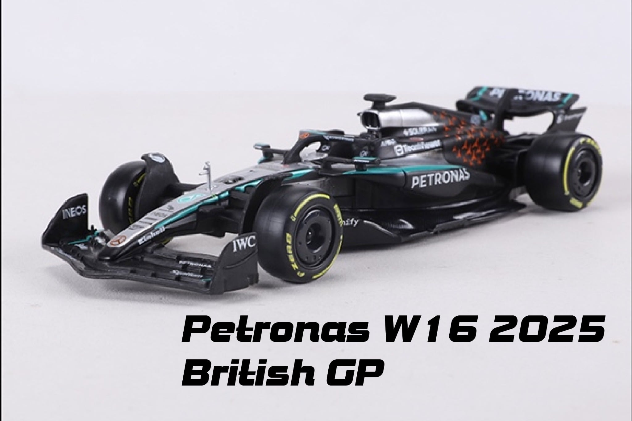  Mô hình xe đua F1 Formula 1 Mercedes Benz Petronas W16 2025 British GP tỉ lệ 1:43 Bburago OT43023 