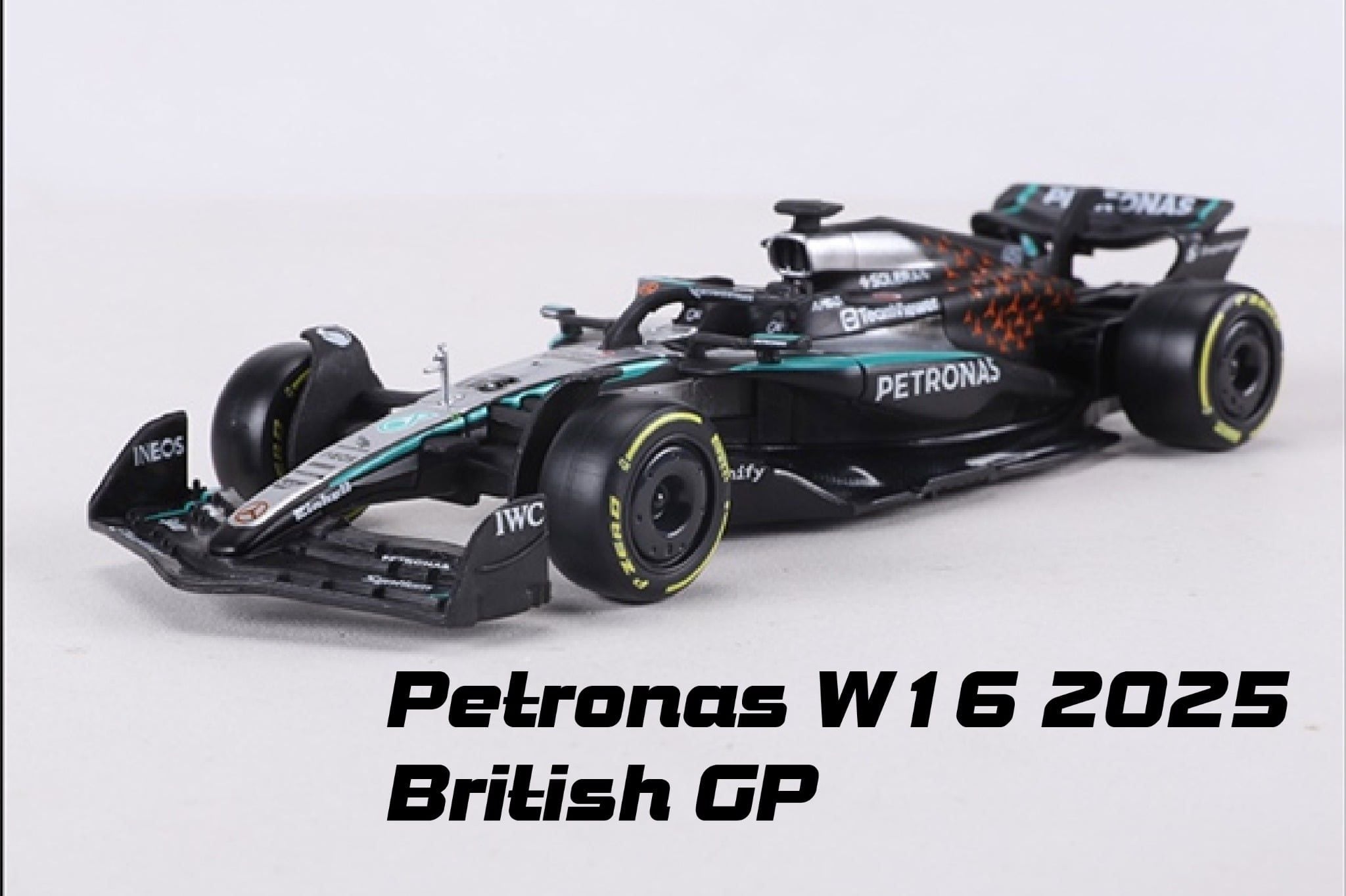 Mô hình xe đua F1 Formula 1 Mercedes Benz Petronas W16 2025 British GP tỉ lệ 1:43 Bburago OT43023 