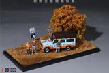  Hộp trưng bày mô phỏng diorama đường đất cánh đồng mùa thu kích thước 18cm x 8.5cm x 8.6cm tỉ lệ 1:64 MoireMO901333 