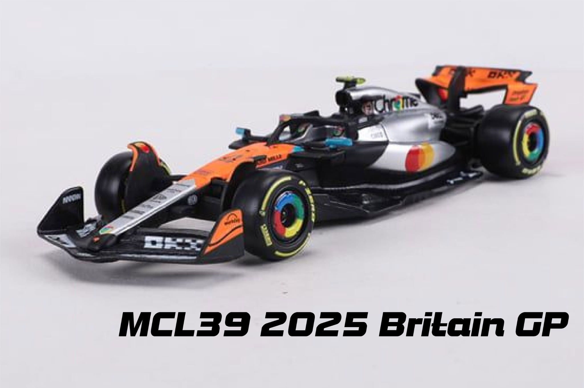  Mô hình xe đua F1 Formula 1 Mclaren MCL39 2025 Britain GP SilverStone tỉ lệ 1:43 Bburago OT43021 