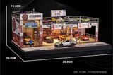  Hộp trưng bày mô phỏng diorama garage - xưởng để xe có đèn kích thước 29.5x19.7x11.8cm tỉ lệ 1:64 Shou Cang JiSCJ82065 