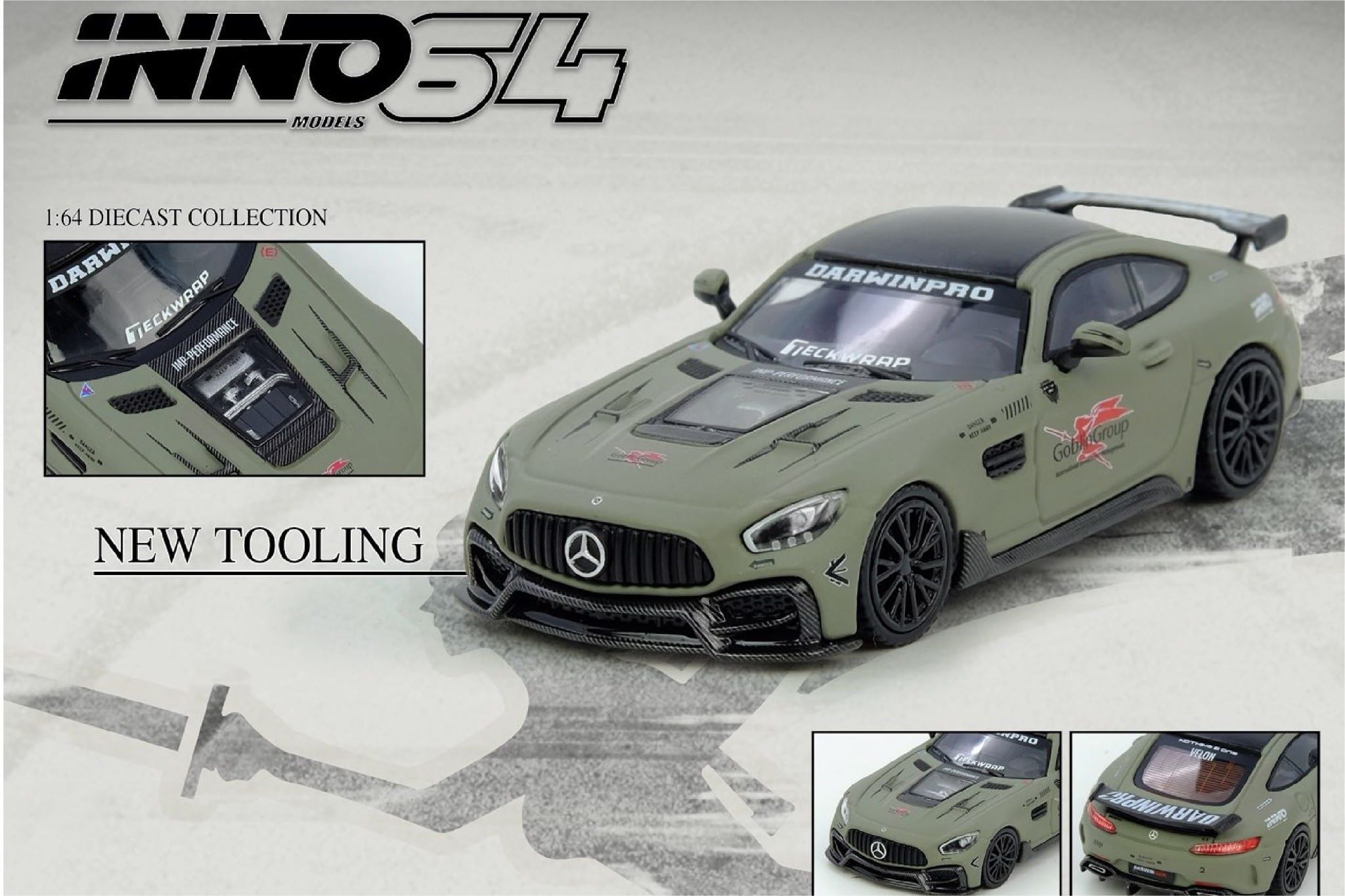  Mô hình xe Mercedes Benz Darwin Pro AMG GT tỉ lệ 1:64 Inno64 IN64-AMGGT-DP01-SGT 