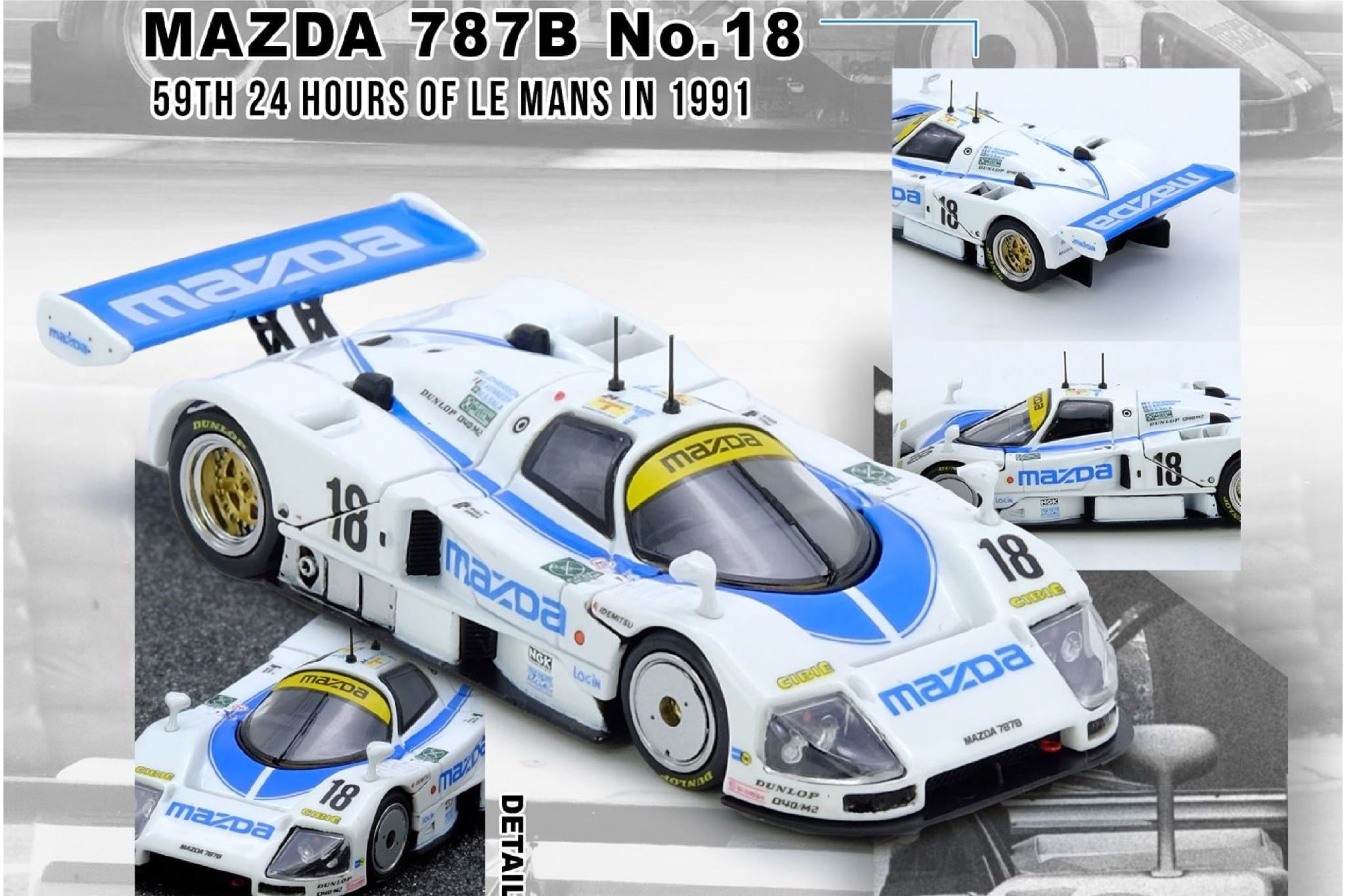  Mô hình xe Mazda 787B No.18 59th 24 Hours Le Mans 1991 tỉ lệ 1:64 inno64 model IN64-787B-18LM91 