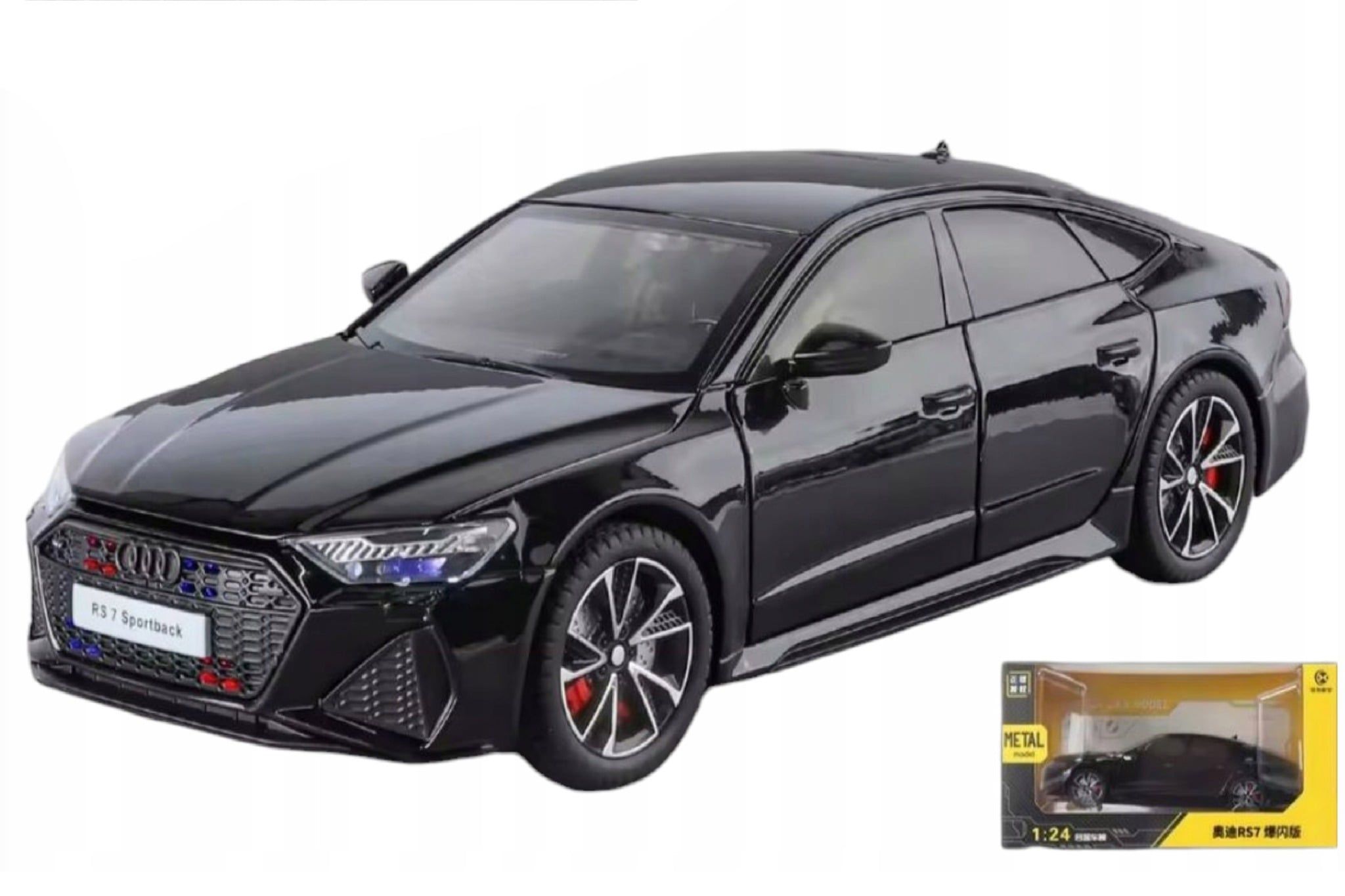  Mô hình xe Audi RS7 sportback có đèn âm thanh full open tỉ lệ 1:24 Hengteng model H82092 OT24118 