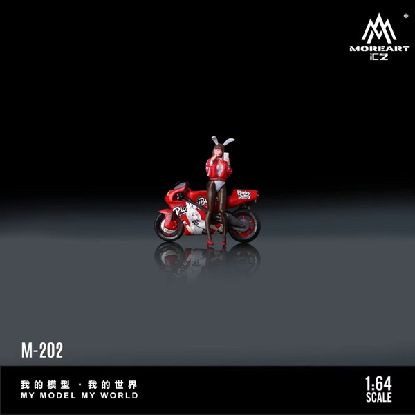  Mô hình nhân vật figure và xe Honda Red Bunny Girl Motorcycle Figure Resin tỉ lệ 1:64 MoreArt MO222202 