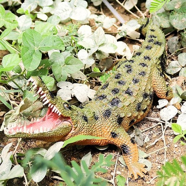  Mô hình động vật cá sấu sông Nile Crocodile green kích thước 12cm bằng nhựa JZD087 