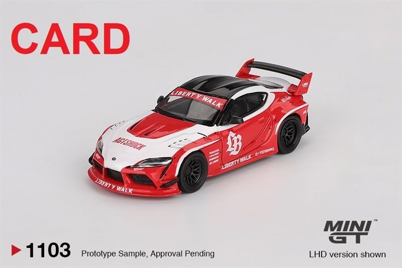  Mô hình xe Toyota GR Supra Red/White LB★WORKS bản card tỉ lệ 1:64 MiniGT MGT01103 No Chase 