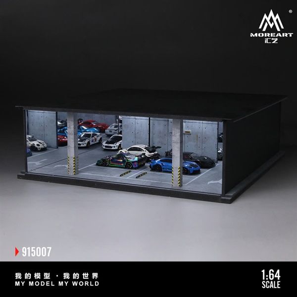  Hộp trưng bày mô phỏng Underground Parking Garage Series Light-Up kích thước 30cm x 30cm x 10cm tỉ lệ 1:64 MoreArt MO915007 