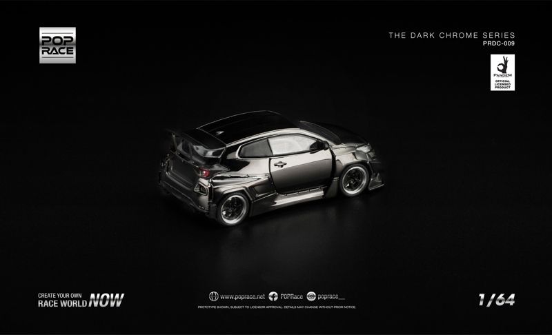  Mô hình xe Toyota PANDEM GR YARIS - DARK CHROME tỉ lệ 1:64 Pop race PRDC009 