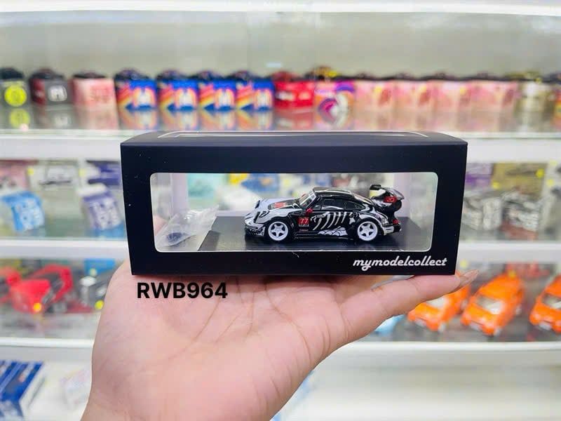  Mô hình xe Porsche 964 RWB Skeleton #77 racing tỉ lệ 1:64 Mymodelcollect OT64762 