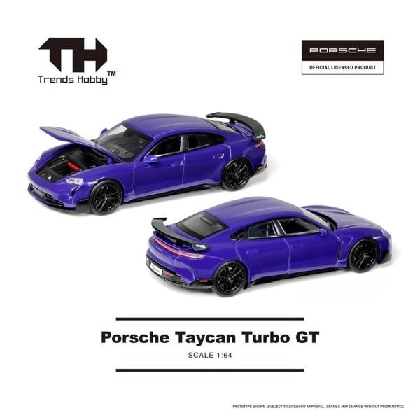  Mô hình xe Porsche Taycan Turbo GT - PURPLE tỉ lệ 1:64 Trends Hobby 241087(A) 