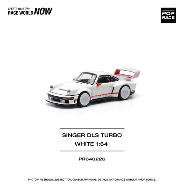  Mô hình xe ô tô Porsche Singer DLS turbo (Track) white tỉ lệ 1:64 Poprace PR640226 