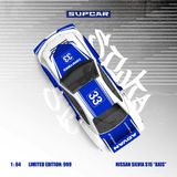  Mô hình xe Nissan Silvia S15 “AXIS” No. 33 Blue and White Livery Die-Cast Car Model tỉ lệ 1:64 SC model SC646011 