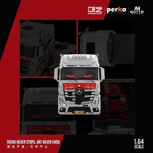  Mô hình xe Mercedes-Benz trailer head model a realistic alloy car model tỉ lệ 1:64 ChaoYi MD and Perka MD646747 