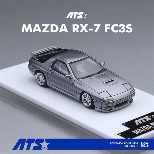  Mô hình xe Mazda RX7-FC3S - Silver Gray tỉ lệ 1:64 ATS (AITES) ATS880203 
