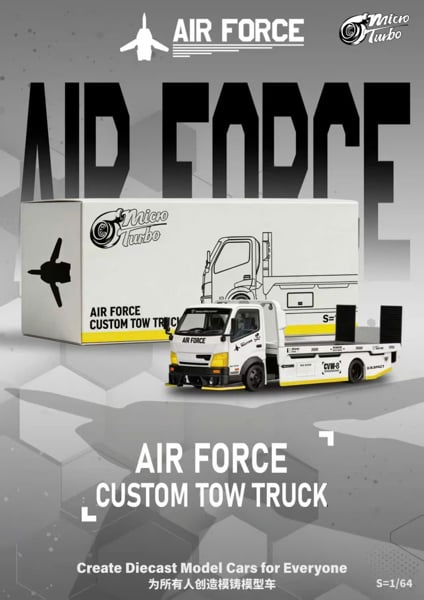  Mô hình xe tải thớt H300 custom tow truck Air force tỉ lệ 1:64 Micro Turbo OT64913 
