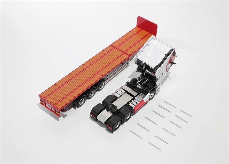 Mô hình xe Mercedes Actros GigaSpace, Sattelzugmaschine & Scalable Trailer tỉ lệ 1:64 GCD OT64500 