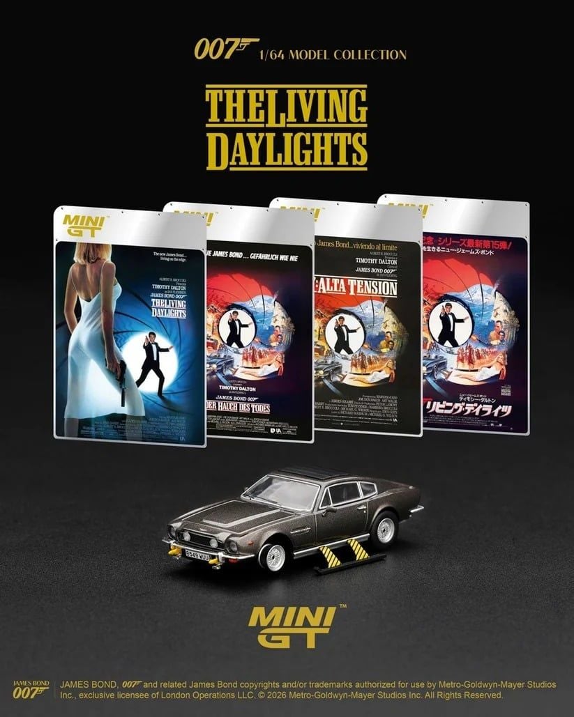  Mô hình xe Aston Martin V8 Vantage “The Living Daylights” – Weapons On tỉ lệ 1:64 MiniGT MGT00922-007 