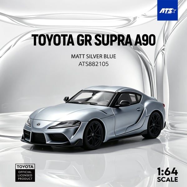  Mô hình xe Toyota Supra A90 Matte Silver Blue tỉ lệ 1:64 ATS Atenza ATS882105 