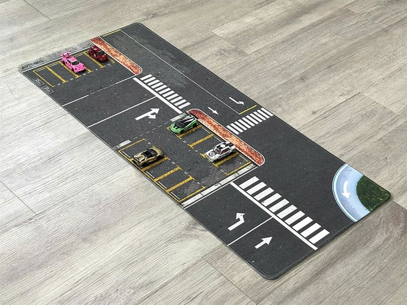 Phụ kiện thảm sa bàn chống trượt mô phỏng diorama bãi đỗ xe/ Parking lot kích thước 90X40cm cho mô hình xe 1:64 Autono1 PT003 
