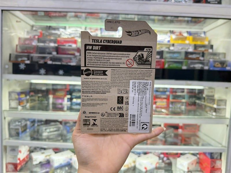  Mô hình xe Tesla Cyperquad black Hotwheels kim loại có bản quyền chính hãng tỉ lệ 1:64 C4982-TE 