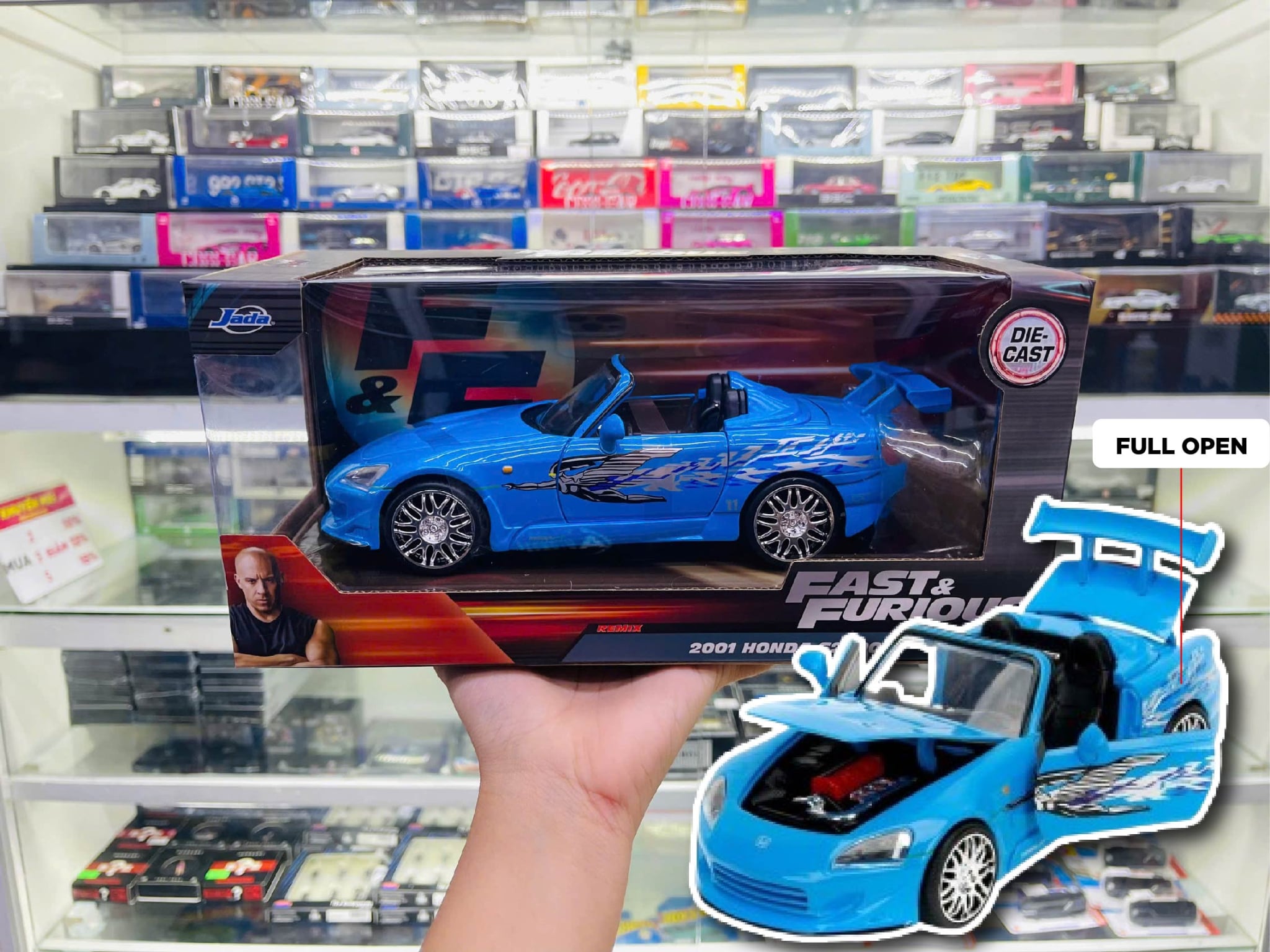  Mô hình xe Honda S2000 2001 Fast & Furious full open tỉ lệ 1:24 Jada toys 35875 