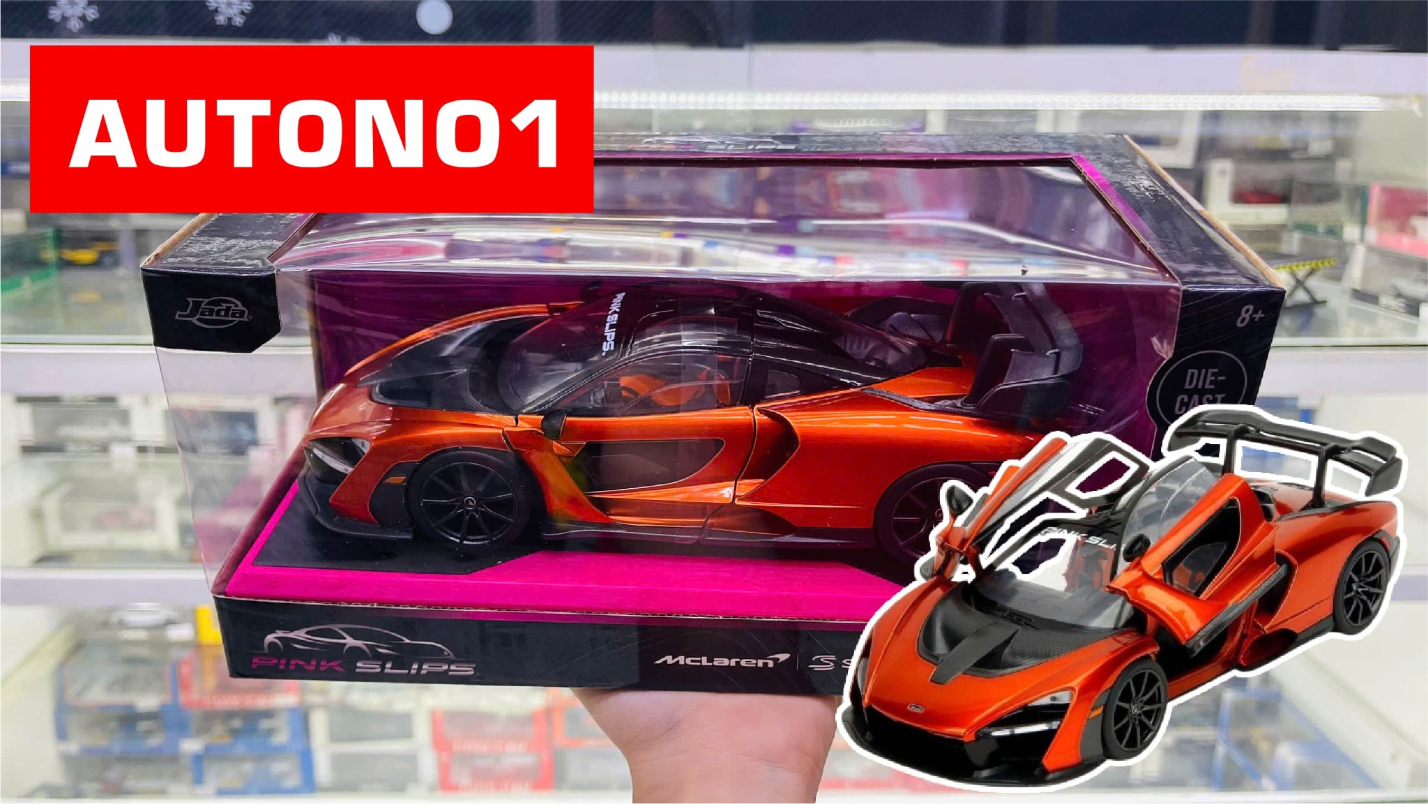  Mô hình xe McLaren Senna 1:24 Organe Pink Slips tỉ lệ 1:24 Jada Toys 35900 