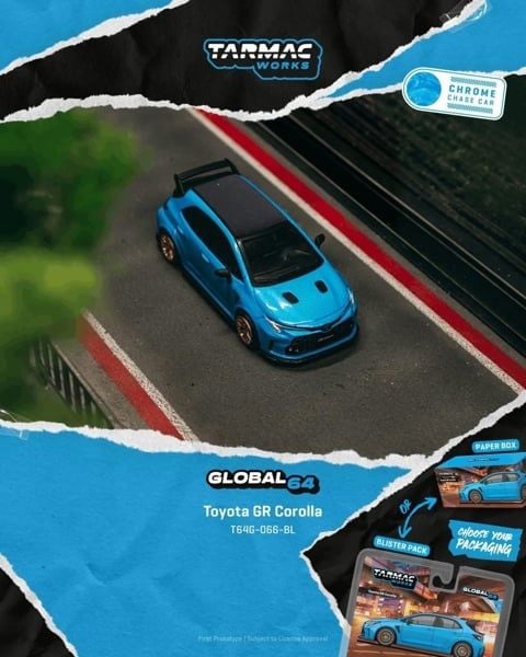  Mô hình xe Toyota GR Corolla blue bản box tỉ lệ 1:64 Tarmac Works T64G-066-BL 
