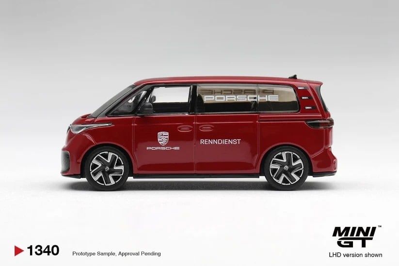  Mô hình xe Volkswagen ID. Buzz Porsche Renndienst bản box tỉ lệ 1:64 MiniGT MGT01340 