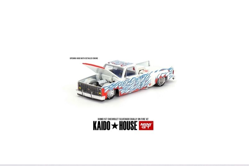  [Hàng Loose] Mô hình xe Chevrolet Silverado Dually onFire V2 LOOSE tỉ lệ 1:64 Kaido House KHMG157L 