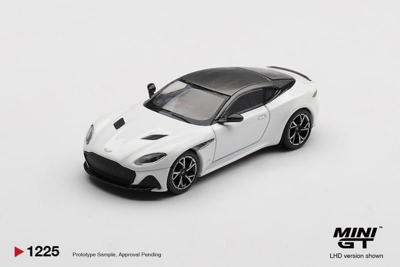  Mô hình xe Aston Martin DBS Stratus White bản card tỉ lệ 1:64 MiniGT MGT01225 