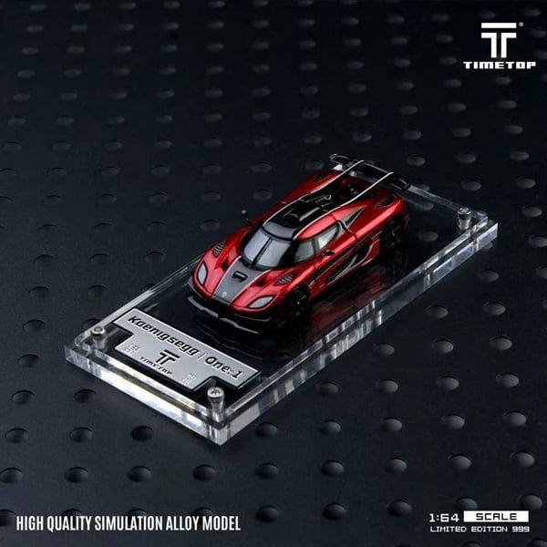  Mô hình xe ô tô Koenigsegg One:1 Metallic Red mở được nắp máy tỉ lệ 1:64 Timetop TT644812 