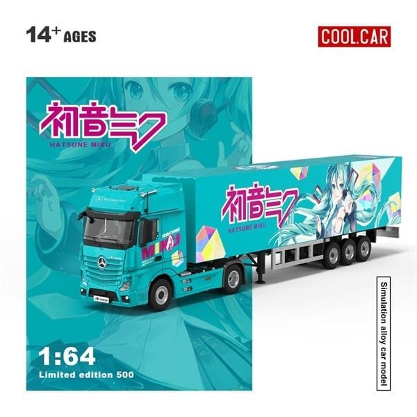  Mô hình xe Mercedes Actros Hatsune Miku Container Truck Painting Series tỉ lệ 1:64 Cool Car CC646748 