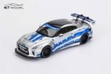  Mô hình xe Nissan GTR R35 LBWK LB FNF silver blue limited 499pcs tỉ lệ 1:64 ET model OT64768 