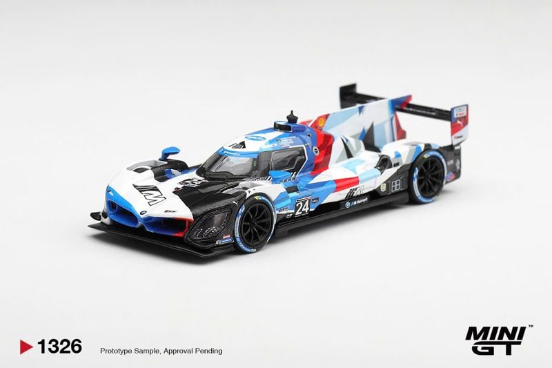  Mô hình xe BMW M Hybrid V8 GTP #24 BMW M Team RLL 2024 IMSA Daytona 24 Hrs bản card tỉ lệ 1:64 MiniGT MGT01326 